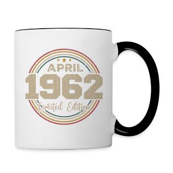 April 1962 Retro April 1962 Birthday Gift - Contrasting Mug - white/black - Right