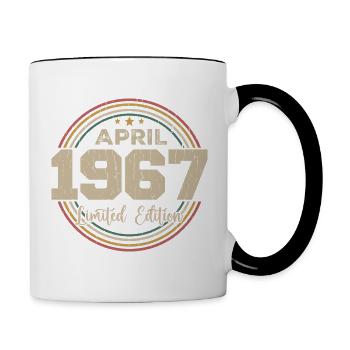 April 1967 Retro April 1967 Birthday Gift - Contrasting Mug - white/black - Right