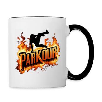 Le parkour - Mug contrasté - blanc/noir - Droite