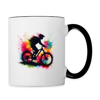 VTT Cyclisme Hobby - Mug contrasté - blanc/noir - Droite