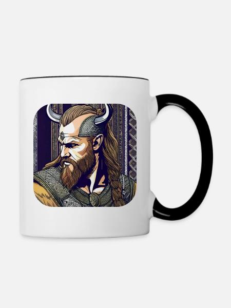Stolzer Wikinger Krieger Germane - Tasse zweifarbig - Weiß/Schwarz