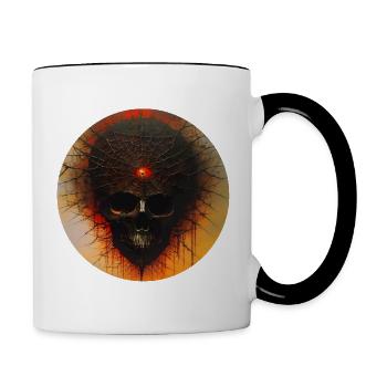 Dark Horror Skull - Contrasting Mug - white/black - Right
