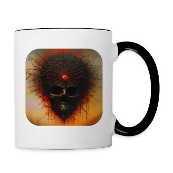 Dark Horror Skull - Contrasting Mug - white/black - Right
