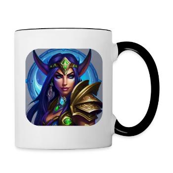 Proud Fantasy Elf Warrior - Contrasting Mug - white/black - Right