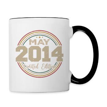 Mai 2014 Vintage Nées En Mai 2014 Anniversaire - Mug contrasté - blanc/noir - Droite