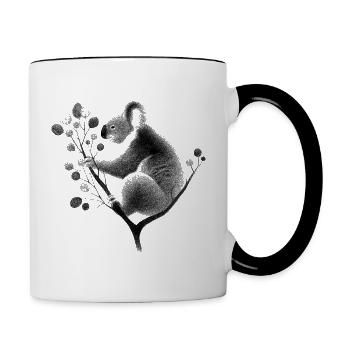 Koala - Tasse zweifarbig - Weiß/Schwarz - Rechts