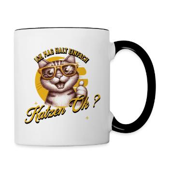 I just like cats - Contrasting Mug - white/black - Right