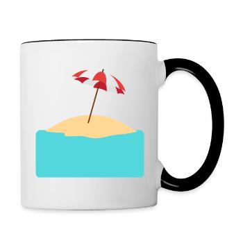 Beach with island to fill - Contrasting Mug - white/black - Right