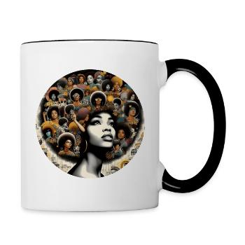 Inspiration im Afro-Stil, musikalische Harmonie - Tasse zweifarbig - Weiß/Schwarz - Rechts