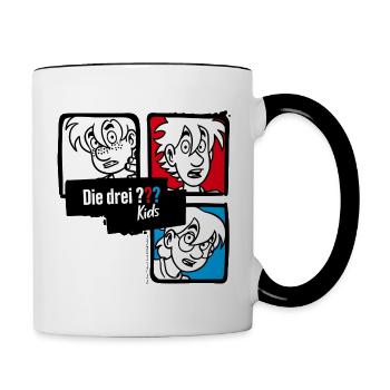 Die Drei ??? Kids Als Illustration - Tasse zweifarbig - Weiß/Schwarz - Rechts