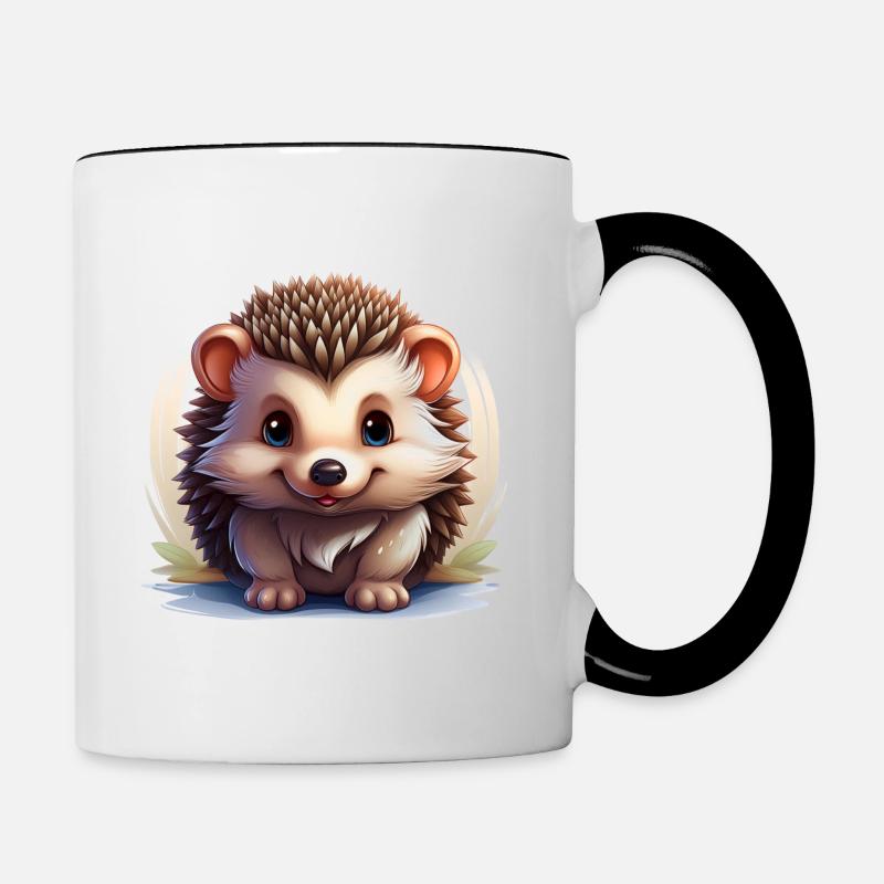Un hérisson mignon - Mug contrasté - blanc/noir