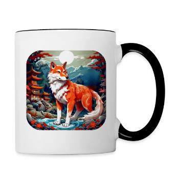 Asian Fox - Contrasting Mug - white/black - Right