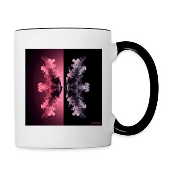 Visages de Fumée - Mug contrasté - blanc/noir - Droite