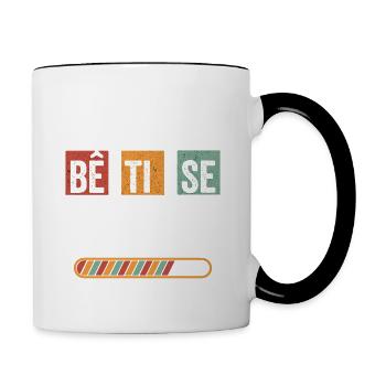 Prochaine bêtise en cours de chargement humour - Mug contrasté - blanc/noir - Droite