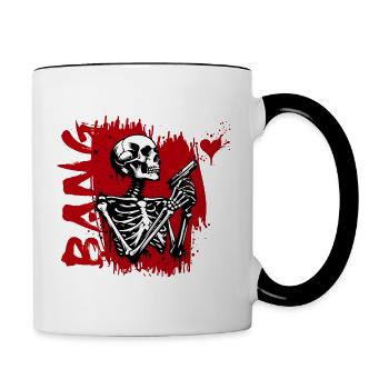BANG Skull // Skull Heartbreaker FS0242 - Mug contrasté - blanc/noir - Droite