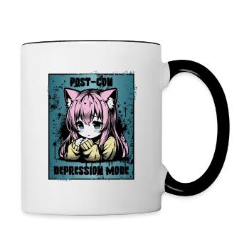 Anime Manga Girl // Post-Con Depression // AS003 - Contrasting Mug - white/black - Right