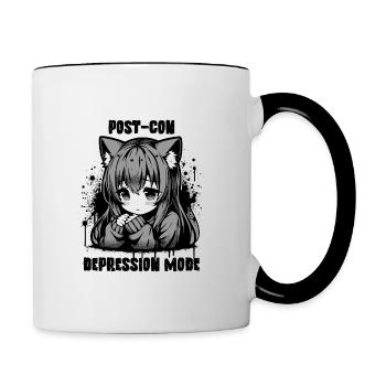 Anime Manga Girl // Post-Con Depression // AS004 - Contrasting Mug - white/black - Right