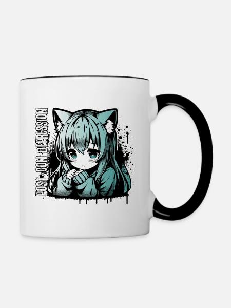 Anime Manga Girl // Post-Con Dépression // AS008 - Mug contrasté - blanc/noir