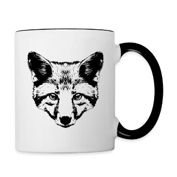 Fox Head Graphic - Contrasting Mug - white/black - Right