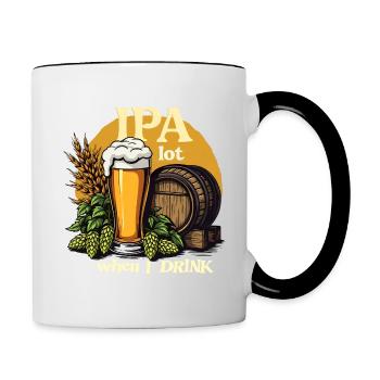 IPAlot when I drink - IPA Craft Beer - Contrasting Mug - white/black - Right