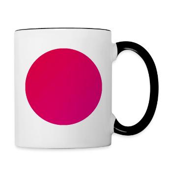 Circle in warm red - Contrasting Mug - white/black - Right