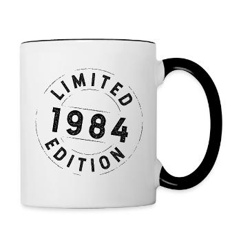 Limited Edition 1984 - Geburtstag 1984 Farbwechsel - Tasse zweifarbig - Weiß/Schwarz - Rechts