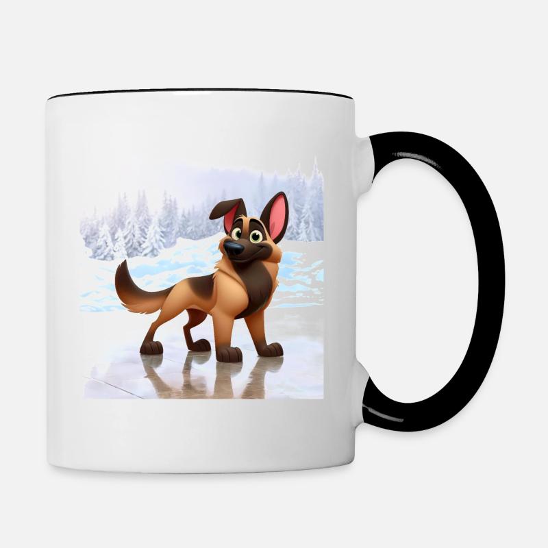 Malinois 2 - Contrasting Mug - white/black