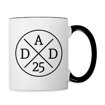 Dad 25 Kreis - Farbwechsel - Tasse zweifarbig - Weiß/Schwarz - Rechts