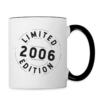 2006 Limited Edition Geburtstagsshirt - Tasse zweifarbig - Weiß/Schwarz - Rechts