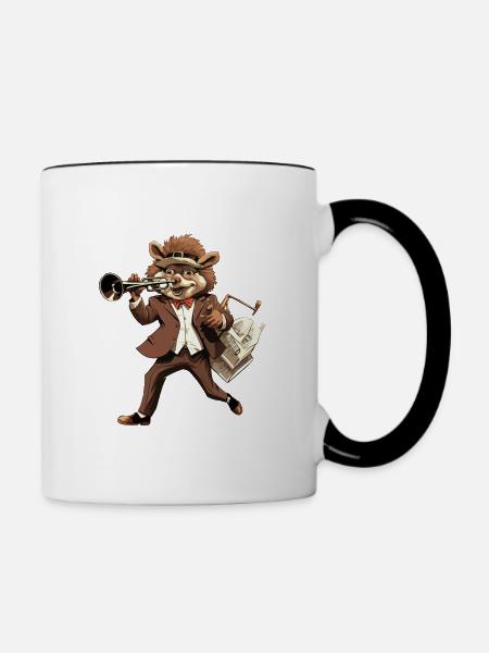 Schaukel-Igel - Tasse zweifarbig - Weiß/Schwarz