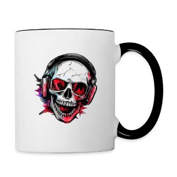 DJ Skull : Le son des morts - Mug contrasté - blanc/noir - Droite