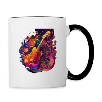 Eine psychedelische Explosion: Ausbruch von Farbe und Energie - Tasse zweifarbig - Weiß/Schwarz - Rechts