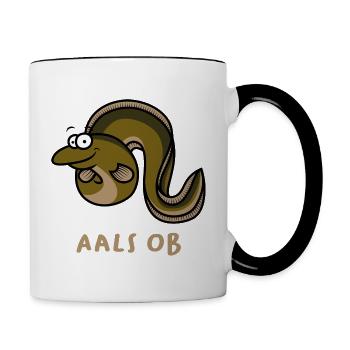 Aal Fisch Angeln Aals ob - Tasse zweifarbig - Weiß/Schwarz - Rechts