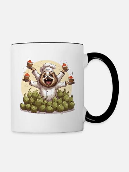 Der Koffein-Jongleur - Tasse zweifarbig - Weiß/Schwarz