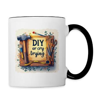 DIY or cry trying - Handwerkeln Upcycling - Contrasting Mug - white/black - Right