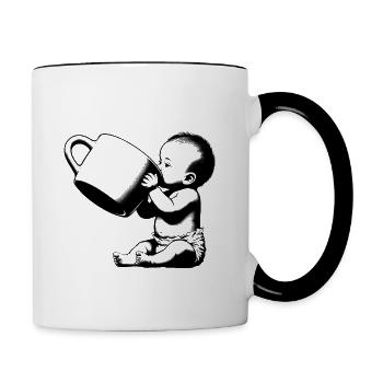 inspiredby.BabyCoffee - Tasse zweifarbig - Weiß/Schwarz - Rechts
