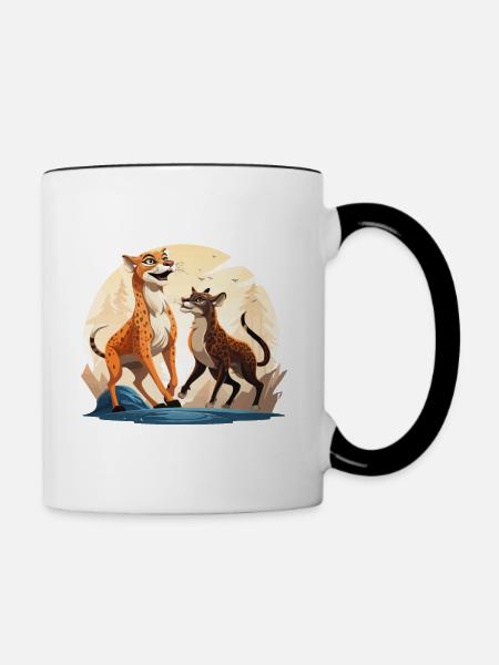 Die tanzenden Rivalen - Tasse zweifarbig - Weiß/Schwarz
