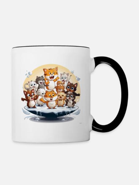 Der Schneeball-Wahnsinn - Tasse zweifarbig - Weiß/Schwarz