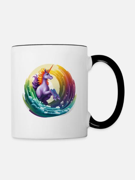 Mystische Kaskade - Tasse zweifarbig - Weiß/Schwarz