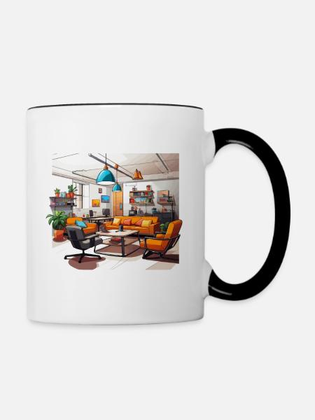 Dynamische Zusammenarbeit - Tasse zweifarbig - Weiß/Schwarz