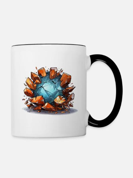 Fragmentierte Grenzen - Tasse zweifarbig - Weiß/Schwarz