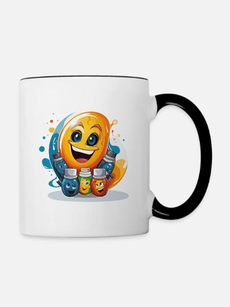 Palette der Kreativität - Tasse zweifarbig - Weiß/Schwarz