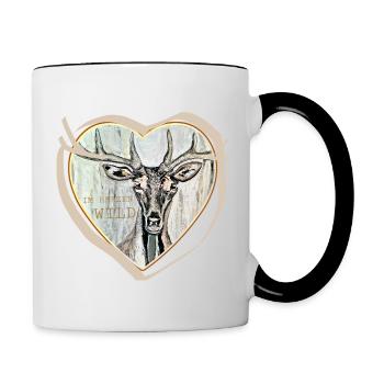 Hirsch - Tasse zweifarbig - Weiß/Schwarz - Rechts