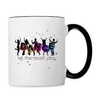 Dance let the music play - Tasse zweifarbig - Weiß/Schwarz - Rechts