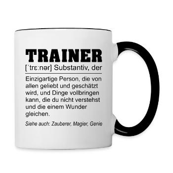 Trainer Definition - Tasse zweifarbig - Weiß/Schwarz - Rechts
