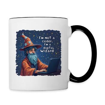 I'm Not a Coder I'm a Digital Wizard Programmer - Contrasting Mug - white/black - Right