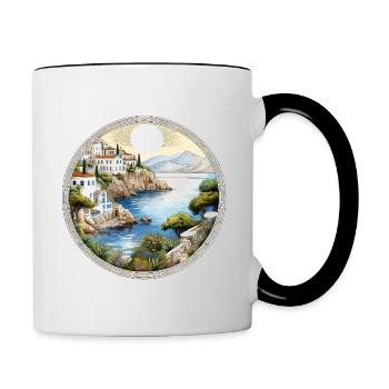 Landscape in Greece - Contrasting Mug - white/black - Right