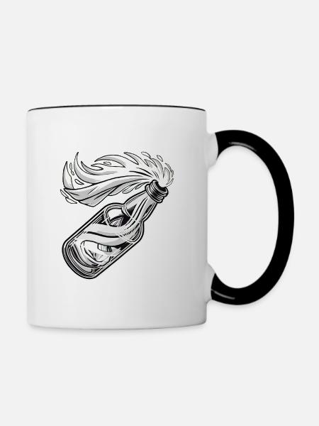 Molotov Cocktail - Tasse zweifarbig - Weiß/Schwarz