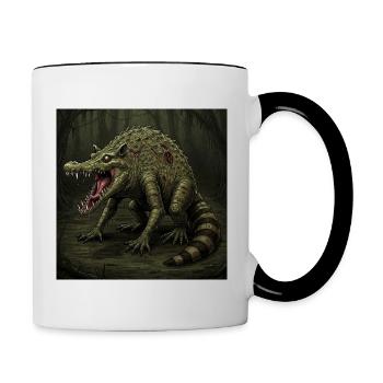 Zombie Crocoon - Tasse zweifarbig - Weiß/Schwarz - Rechts