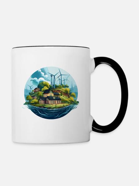 Grüne Innovation - Tasse zweifarbig - Weiß/Schwarz